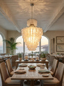 Natural Capiz Shell Tiered Chandelier