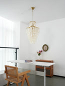 Natural Capiz Shell Tiered Chandelier