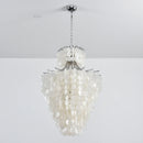 Natural Capiz Shell Tiered Chandelier