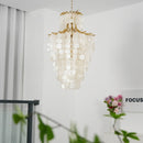 Natural Capiz Shell Tiered Chandelier