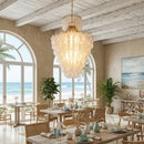 Natural Capiz Shell Tiered Chandelier