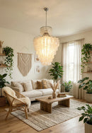 Natural Capiz Shell Tiered Chandelier