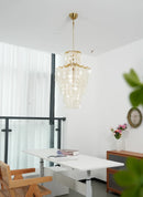 Natural Capiz Shell Tiered Chandelier