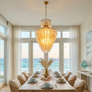 Natural Capiz Shell Tiered Chandelier