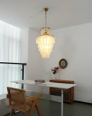 Natural Capiz Shell Tiered Chandelier