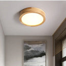 GobekUsa Circular Wood Ceiling Lamp LED Lighting for Living Room, Bedroom, Hallway, and Bathroom
