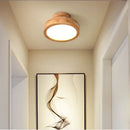 GobekUsa Circular Wood Ceiling Lamp LED Lighting for Living Room, Bedroom, Hallway, and Bathroom