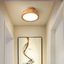 GobekUsa Circular Wood Ceiling Lamp LED Lighting for Living Room, Bedroom, Hallway, and Bathroom