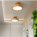 GobekUsa Circular Wood Ceiling Lamp LED Lighting for Living Room, Bedroom, Hallway, and Bathroom