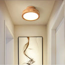 GobekUsa Circular Wood Ceiling Lamp LED Lighting for Living Room, Bedroom, Hallway, and Bathroom