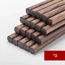 Natural dark brown healthy wood chopsticks set dining room tableware by Decorbites