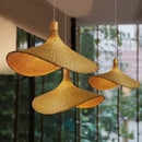 GobekUsa Bamboo Wicker Chandelier Ceiling Hanging Lamp Dining Room Pendant Light