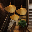 GobekUsa Bamboo Wicker Chandelier Ceiling Hanging Lamp Dining Room Pendant Light