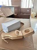 Natural light wood banana smasher and meatball maker kitchen tool by Decorbites