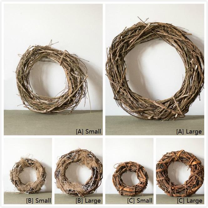 Fall Natural Rattan and Willow Wreath Christmas