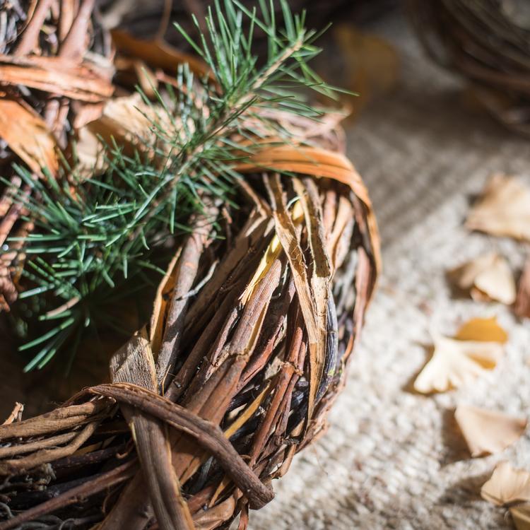 Fall Natural Rattan and Willow Wreath Christmas