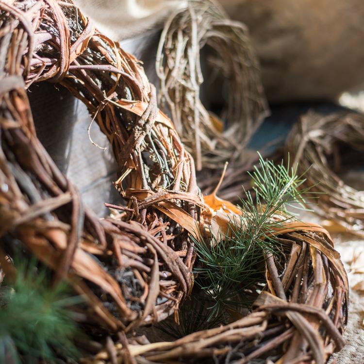 Fall Natural Rattan and Willow Wreath Christmas