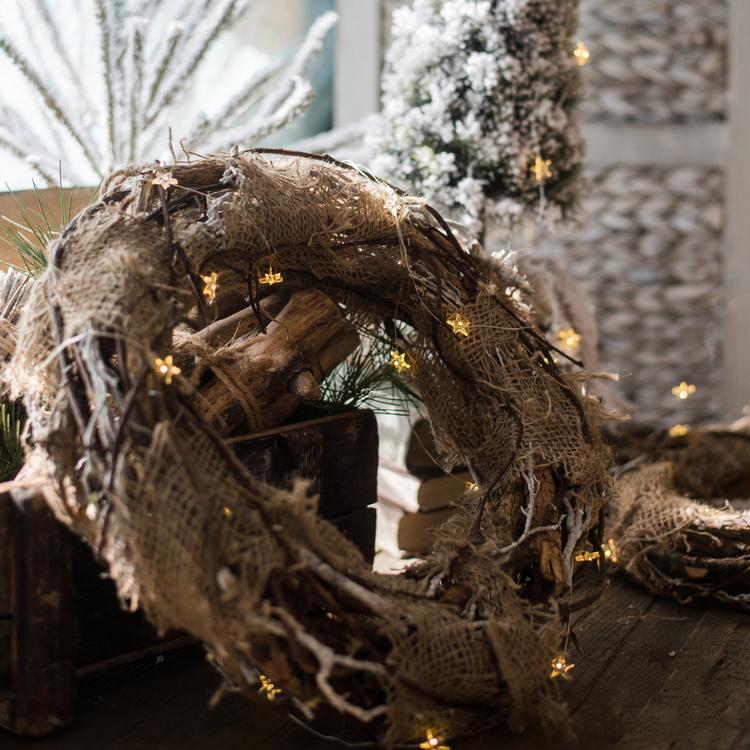 Fall Natural Rattan and Willow Wreath Christmas