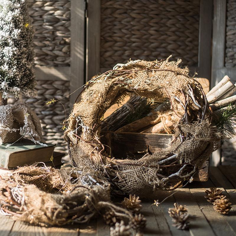 Fall Natural Rattan and Willow Wreath Christmas