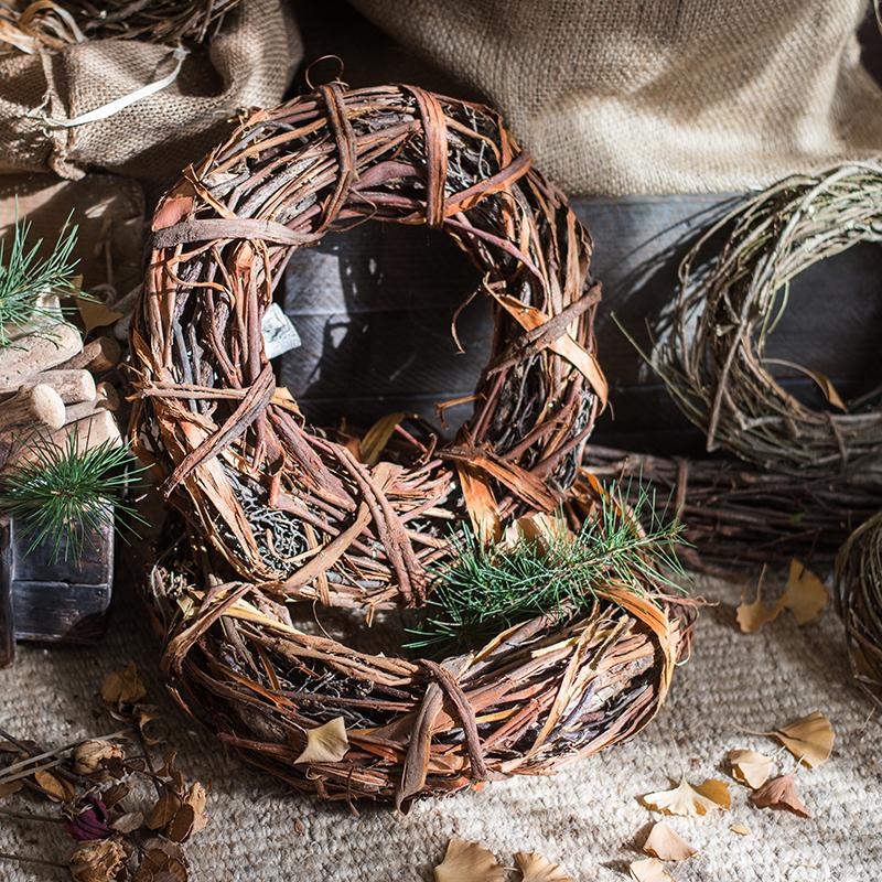 Fall Natural Rattan and Willow Wreath Christmas