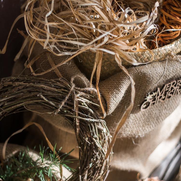 Fall Natural Rattan and Willow Wreath Christmas