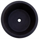 Black Handcrafted Andesite Vessel Sink Tapered Matte 16 Inch