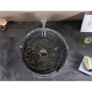Handcrafted Black Marble Round Vessel Sink For Bathroom