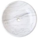 Calacatta White Marble Hand Carved Round Vessel Sink 19 Polished
