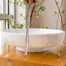 Calacatta White Marble Hand Carved Round Vessel Sink 19 Polished