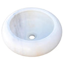 White Marble Vessel Bathroom Sink Natural Stone Round