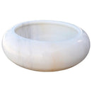 White Marble Vessel Bathroom Sink Natural Stone Round