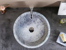 Natural Stone Tundra Grey Marble Round Polished Vessel Bathroom Sink 16.5 Inch