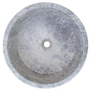 Natural Stone Tundra Grey Marble Round Polished Vessel Bathroom Sink 16.5 Inch
