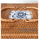 GobekUsa Handwoven Rattan Storage Box Tea Food Container with Handle