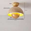 GobekUsa Ellipse Stone LED Ceiling Light Natural Travertine Lamp Plafon
