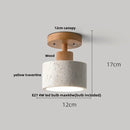 GobekUsa Ellipse Stone LED Ceiling Light Natural Travertine Lamp Plafon
