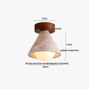 GobekUsa Ellipse Stone LED Ceiling Light Natural Travertine Lamp Plafon