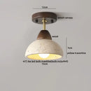 GobekUsa Ellipse Stone LED Ceiling Light Natural Travertine Lamp Plafon
