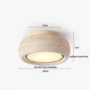 GobekUsa Ellipse Stone LED Ceiling Light Natural Travertine Lamp Plafon
