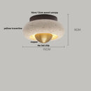 GobekUsa Ellipse Stone LED Ceiling Light Natural Travertine Lamp Plafon