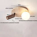 GobekUsa Ellipse Stone LED Ceiling Light Natural Travertine Lamp Plafon