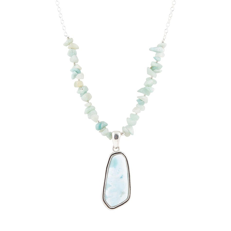 Natural Wonders Blue Larimar and Sterling Silver Necklace