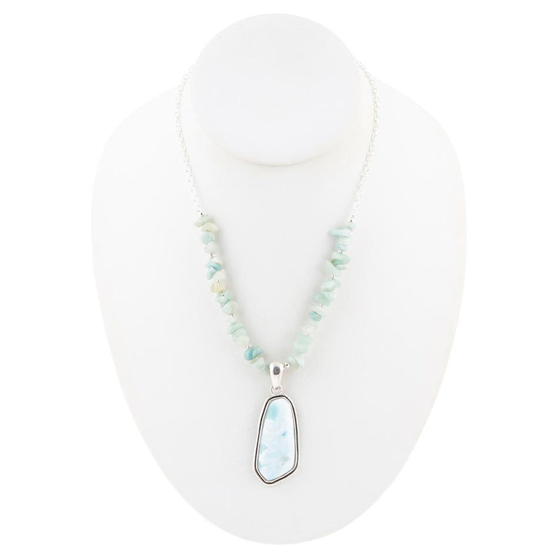 Natural Wonders Blue Larimar and Sterling Silver Necklace