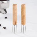 Natural wood three prong espresso stirrer kitchen barista tool by Decorbites