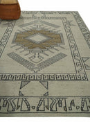 Natural Wool Hand Knotted Ivory, Beige and Black Traditional Heriz Serapi Wool Multi Size wool Area Rug, Kids, Living Room and Bedroom Rug