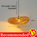GobekUsa Bamboo Pendant Light Hand Woven LED Chandelier for Home Decor