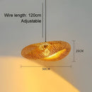 GobekUsa Bamboo Pendant Light Hand Woven LED Chandelier for Home Decor