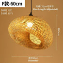 GobekUsa Bamboo Pendant Light Hand Woven LED Chandelier for Home Decor