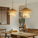 GobekUsa Bamboo Rattan Pendant Light Weaving Chandelier Wicker Lamp