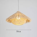 GobekUsa Chinese Rattan Pendant Lights Hand-woven Straw Hat Lampshade Ceiling Chandelier